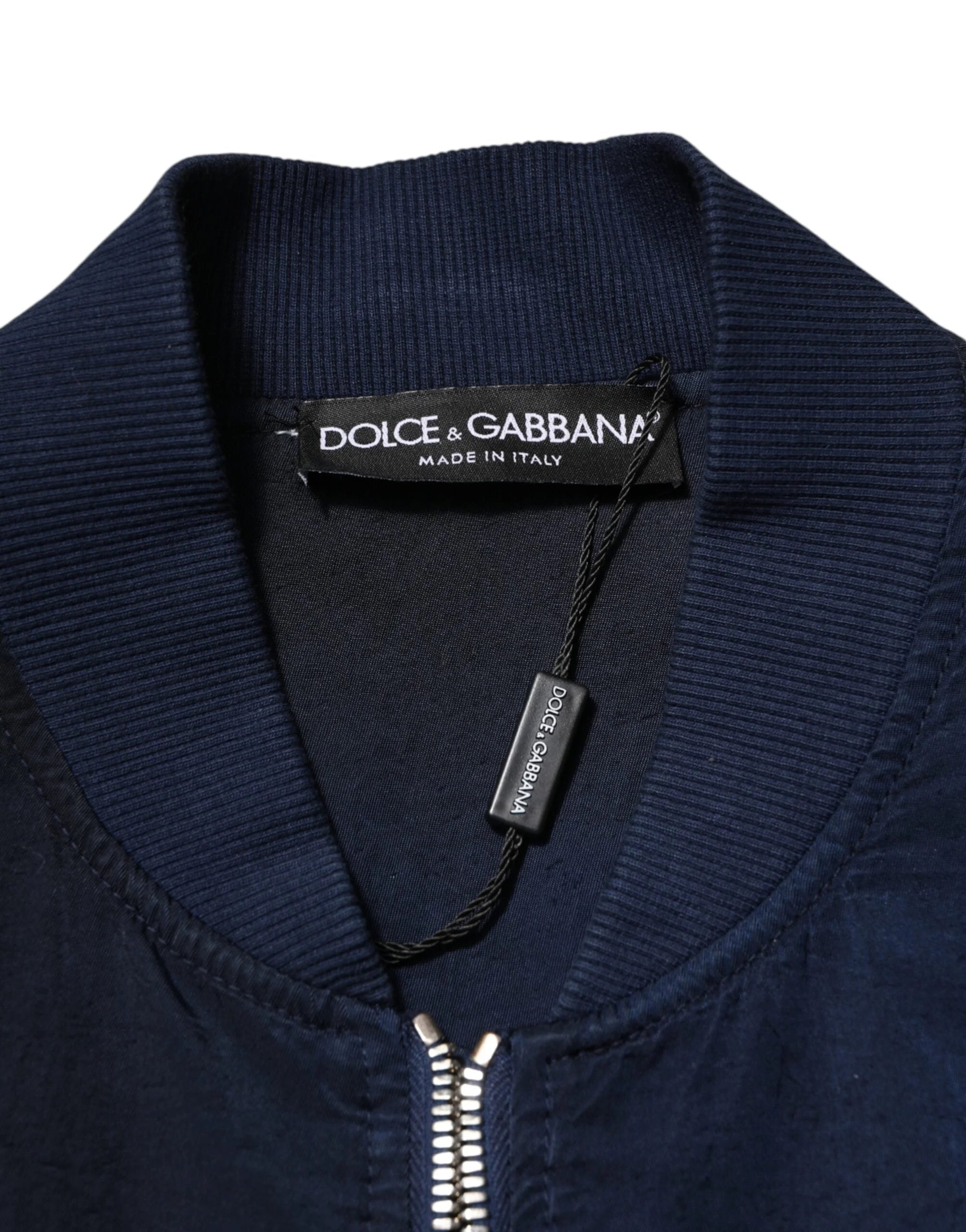 Dolce & Gabbana Blue Nylon DG Embroidery Men Bomber Jacket - IT48 | M - Bomber Jackets