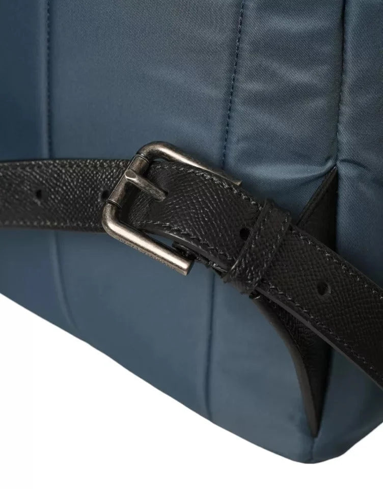 Dolce & Gabbana Blue Nylon #DGFamily Patch Men Backpack Bag - Backpacks