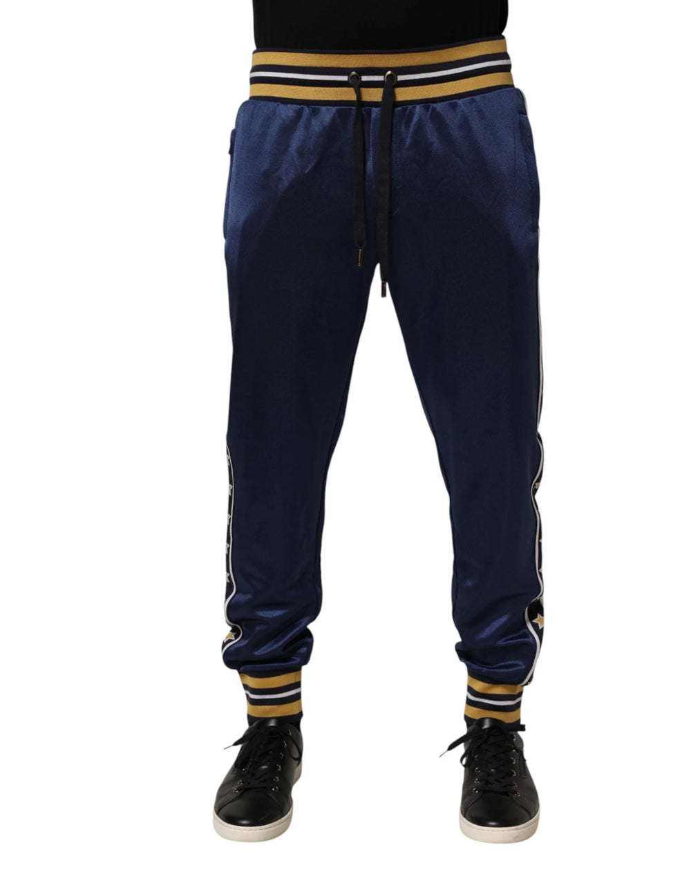 Dolce & Gabbana Blue Nylon Jogger Mid Waist Trouser Pants - IT50 | L - Joggers