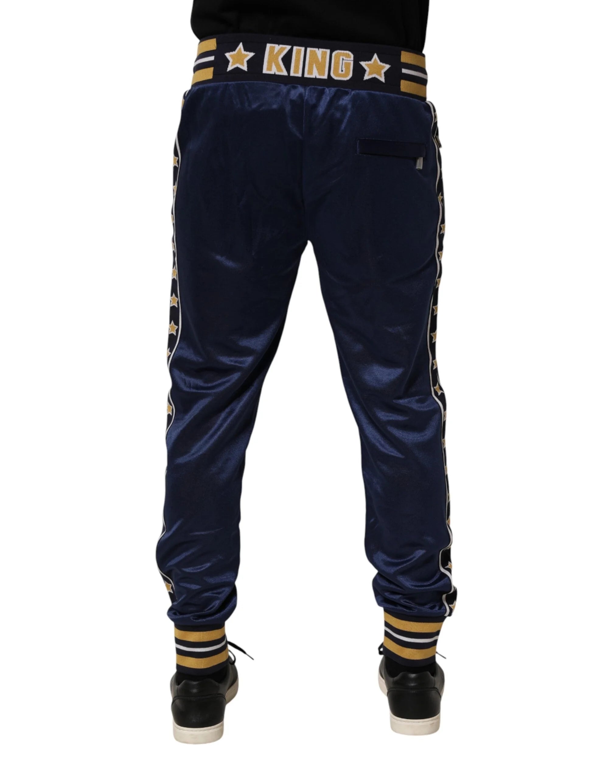Dolce & Gabbana Blue Nylon Jogger Mid Waist Trouser Pants - IT50 | L - Joggers
