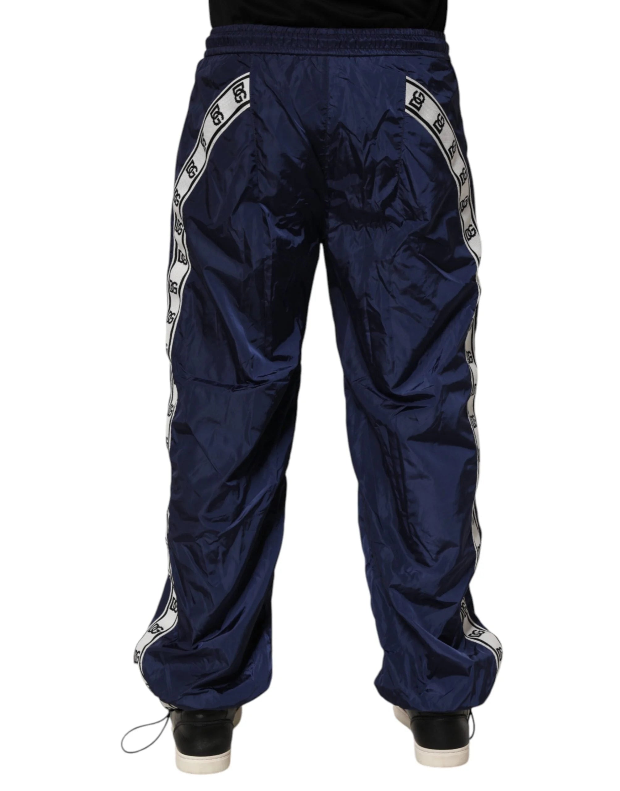 Dolce & Gabbana Blue Nylon Straight Jogger Sweatpants Pants - IT44 | XS - Joggers