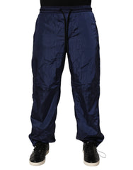 Dolce & Gabbana Blue Nylon Straight Jogger Sweatpants Pants - IT44 | XS - Joggers