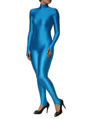 Dolce & Gabbana Blue Nylon Turtleneck Bodycon Jumpsuit Dress - IT40|S - One-Pieces