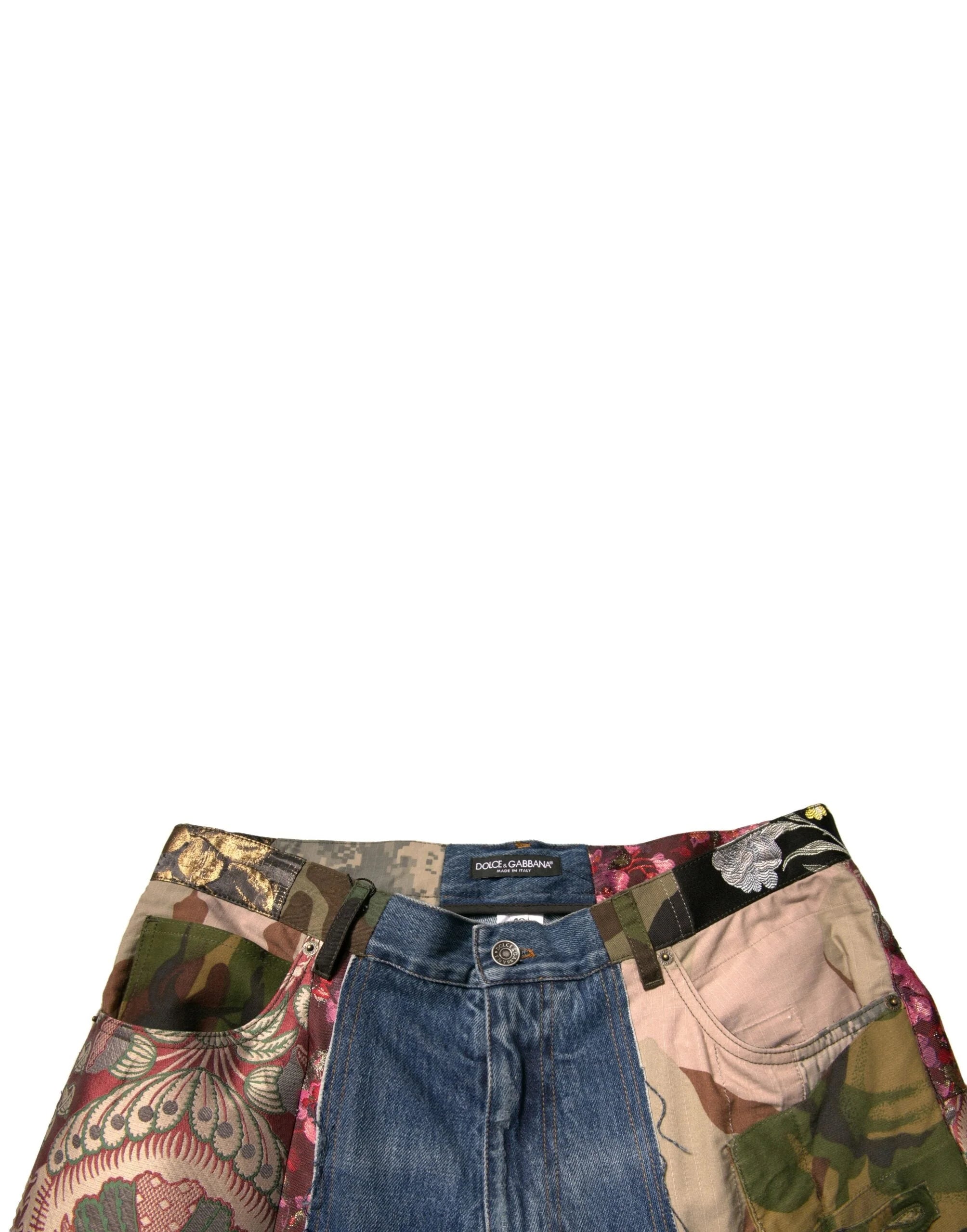 Dolce & Gabbana Blue Patchwork Cotton Straight Denim Jeans - IT48 | M - Jeans