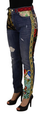 Dolce & Gabbana Blue Patchwork High Waist Denim Jeans - Jeans