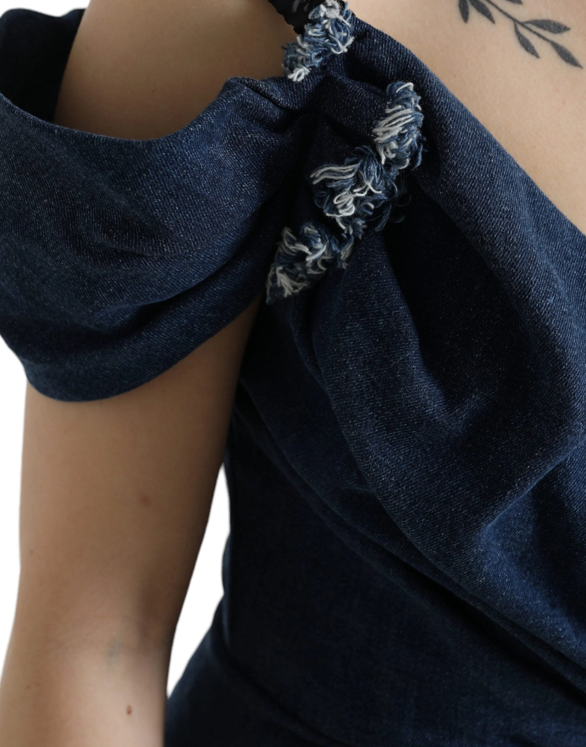 Dolce & Gabbana Blue Patchwork Two Tone Denim Mini Dress - Dresses