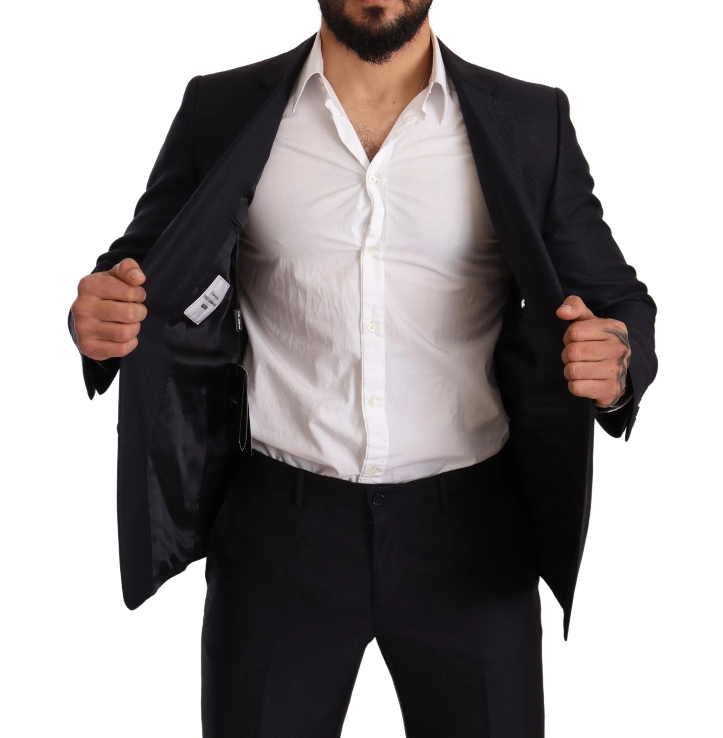 Dolce & Gabbana Blue Pattern MARTINI SLIM FIT 2 Piece Suit - Pant Suits