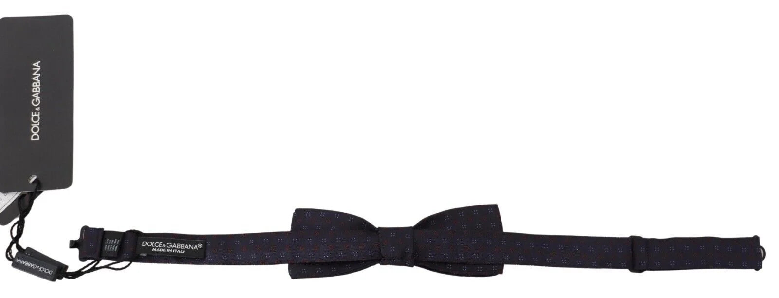 Dolce & Gabbana Blue Pattern Silk Adjustable Neck Papillon Bow Tie - Neckties