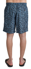 Dolce & Gabbana Blue Patterned Print Beachwear Shorts Swimwear - IT4 | S - Swim Boxers