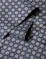 Dolce & Gabbana Blue Patterned Silk Fringes Foulard 138cm x 15.5cm Scarf