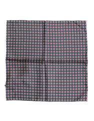 Dolce & Gabbana Blue Patterned Silk Square Handkerchief Scarf