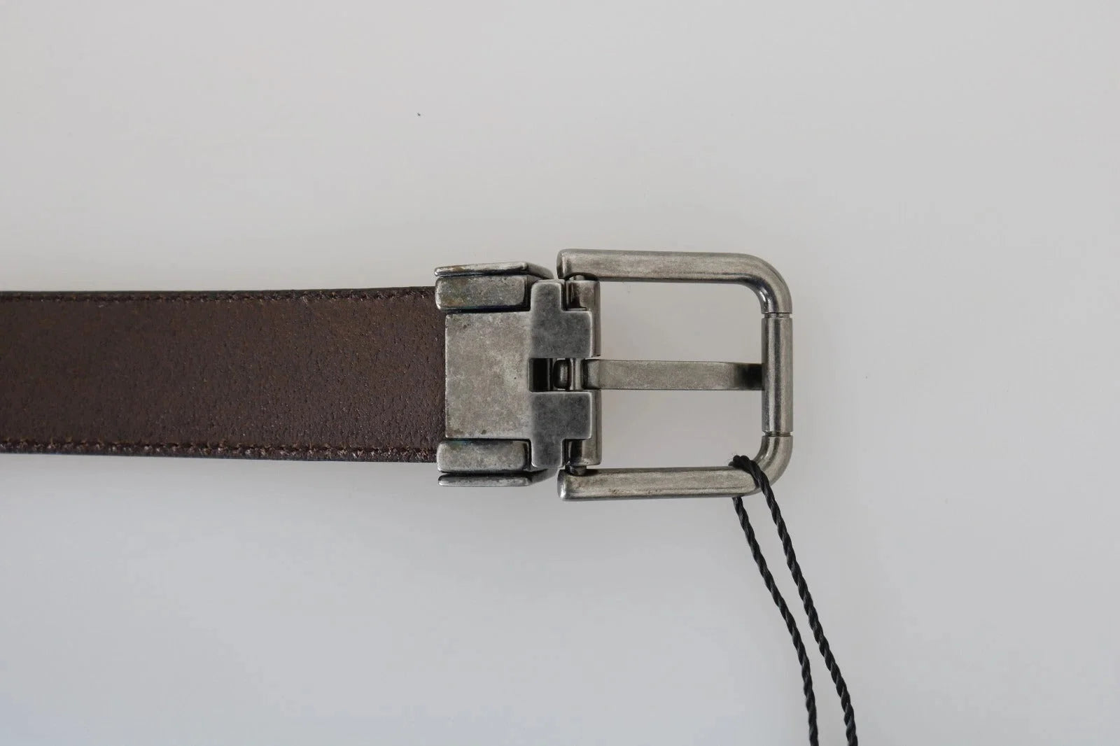 Dolce & Gabbana Blue Perforated Leather Gray Buckle Belt - 90 cm / 36 Inches - Belts