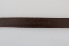 Dolce & Gabbana Blue Perforated Leather Gray Buckle Belt - 90 cm / 36 Inches - Belts