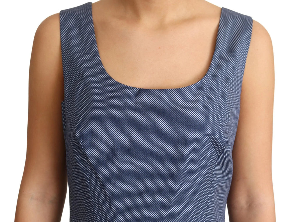 Dolce & Gabbana Blue Polka Cotton A-Line Stretch Dress - Dresses