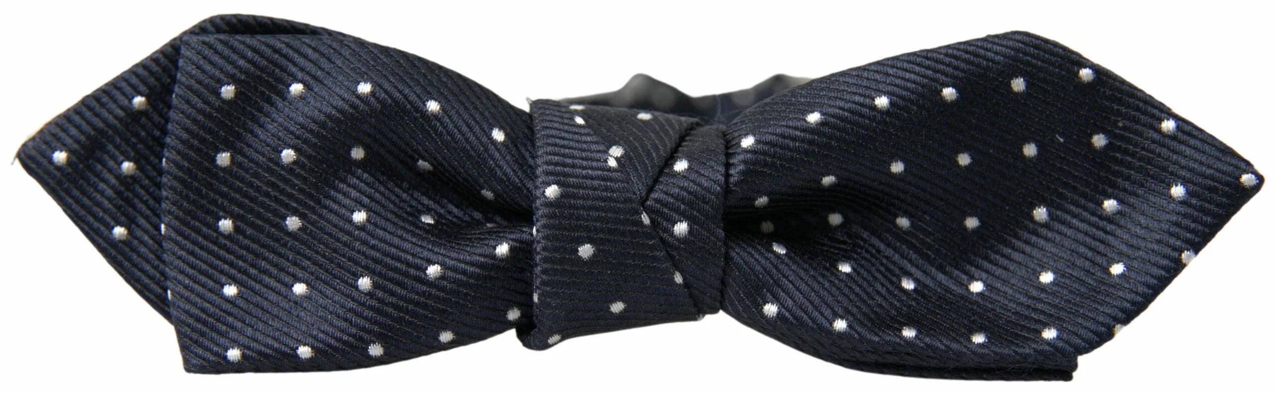 Dolce & Gabbana Blue Polka Dot Silk Adjustable Men Neck Papillon Bow Tie - Neckties