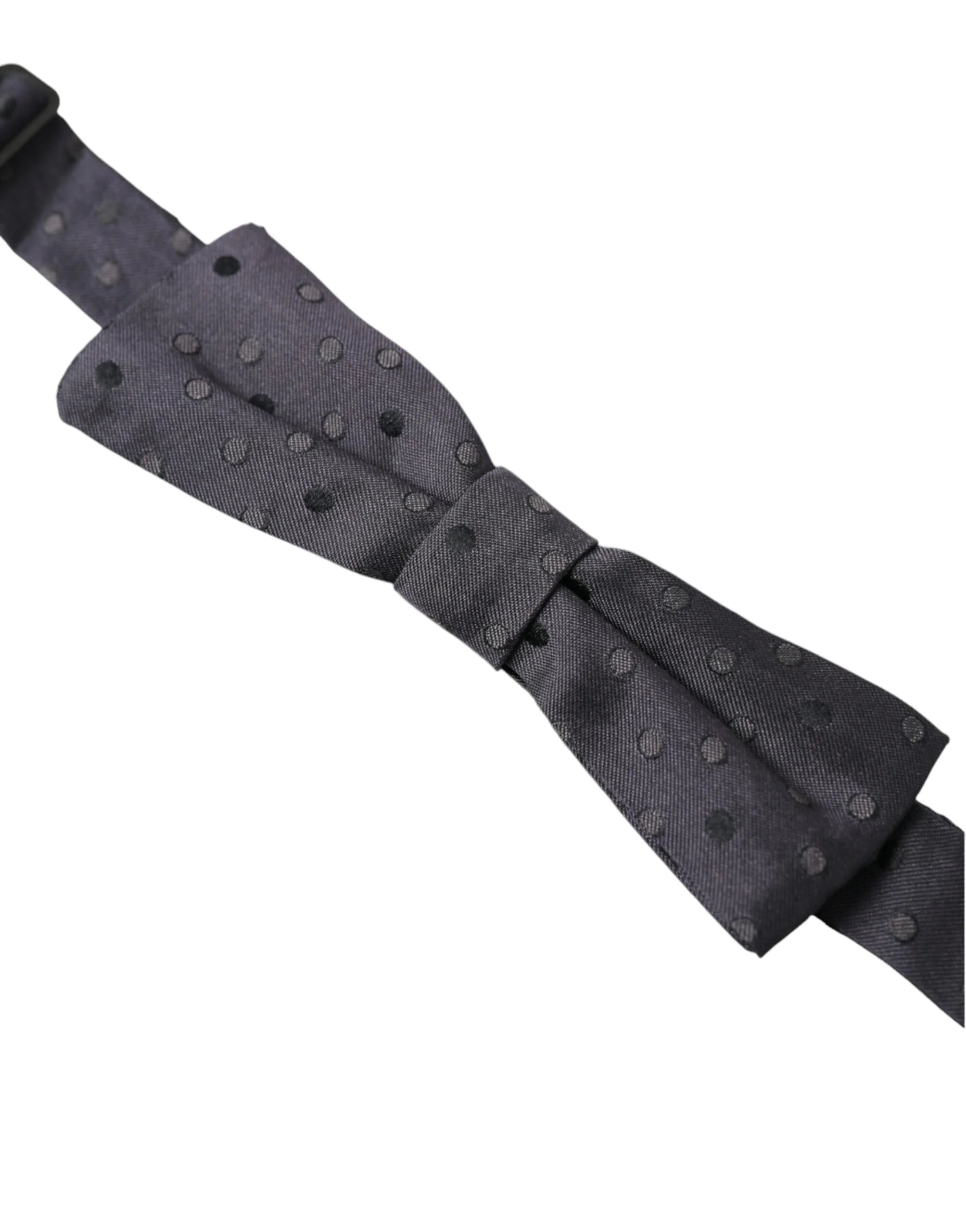 Dolce & Gabbana Blue Polka Dot Silk Adjustable Neck Men Papillon Bow Tie - Neckties