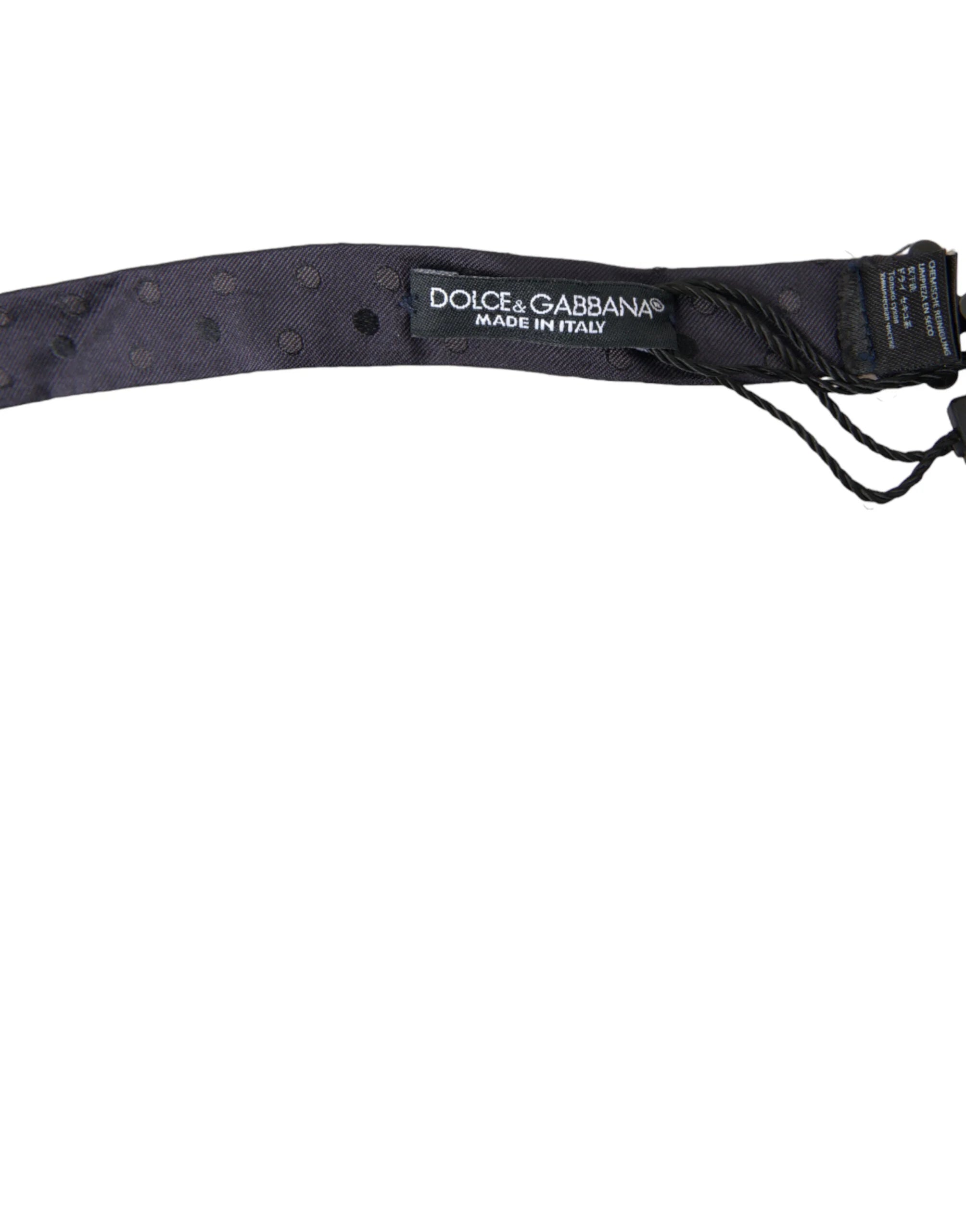 Dolce & Gabbana Blue Polka Dot Silk Adjustable Neck Men Papillon Bow Tie - Neckties