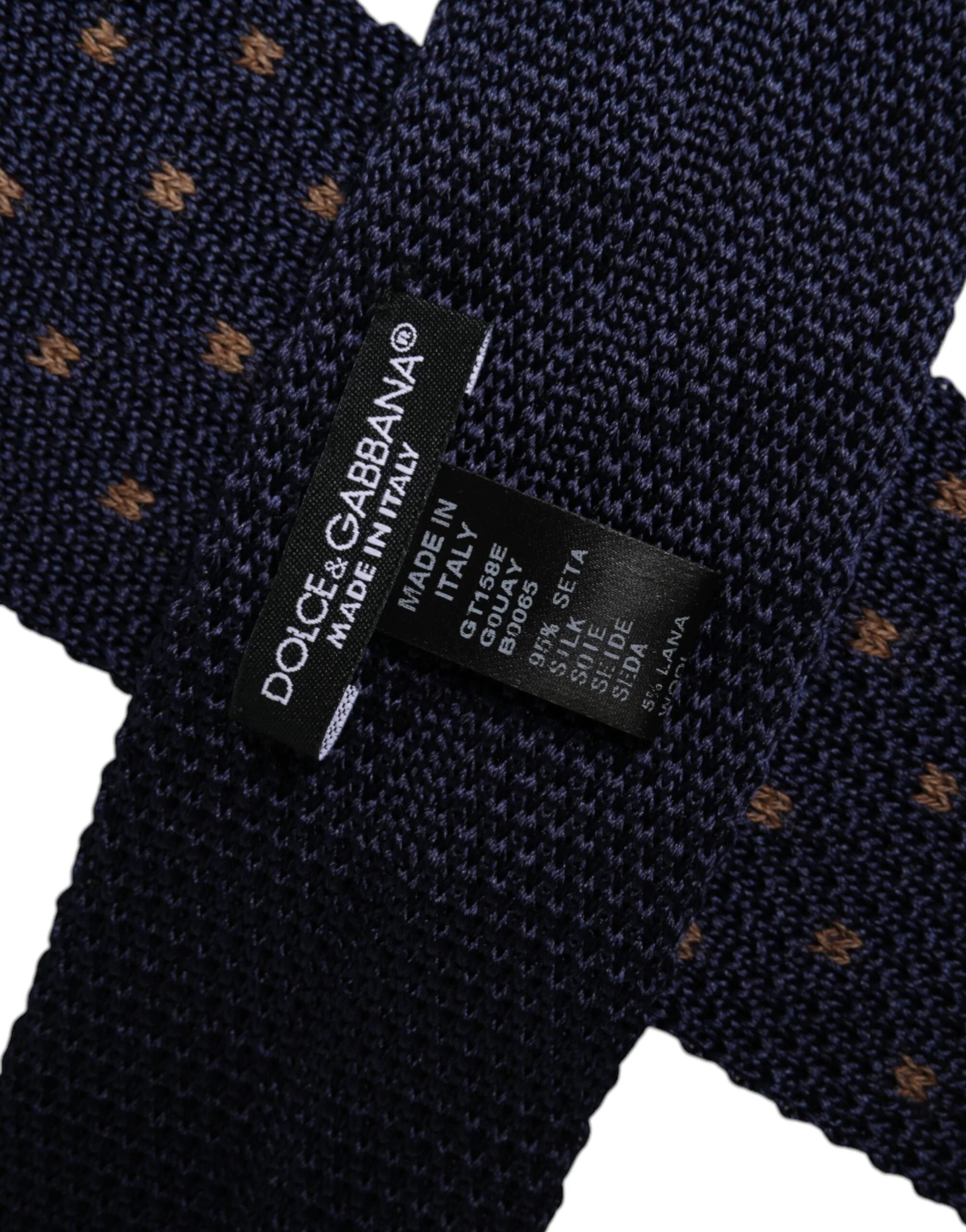 Dolce & Gabbana Blue Polka Dot Silk Adjustable Necktie Tie - Neckties