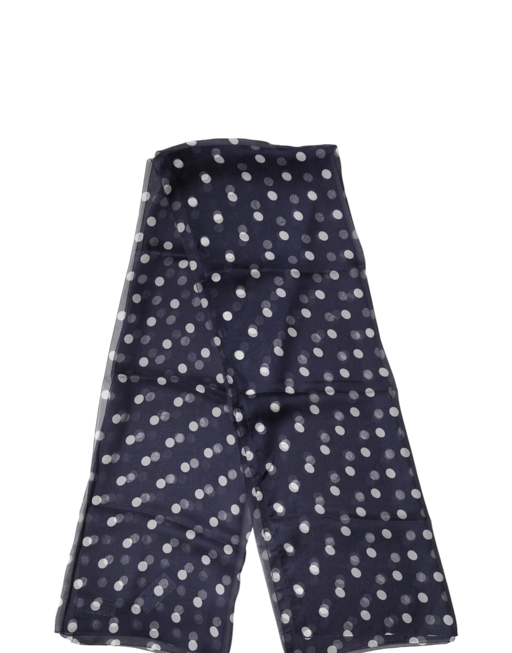 Dolce & Gabbana Blue Polka Dot Silk Neck Wrap Shawl 205cm x 132cm Scarf
