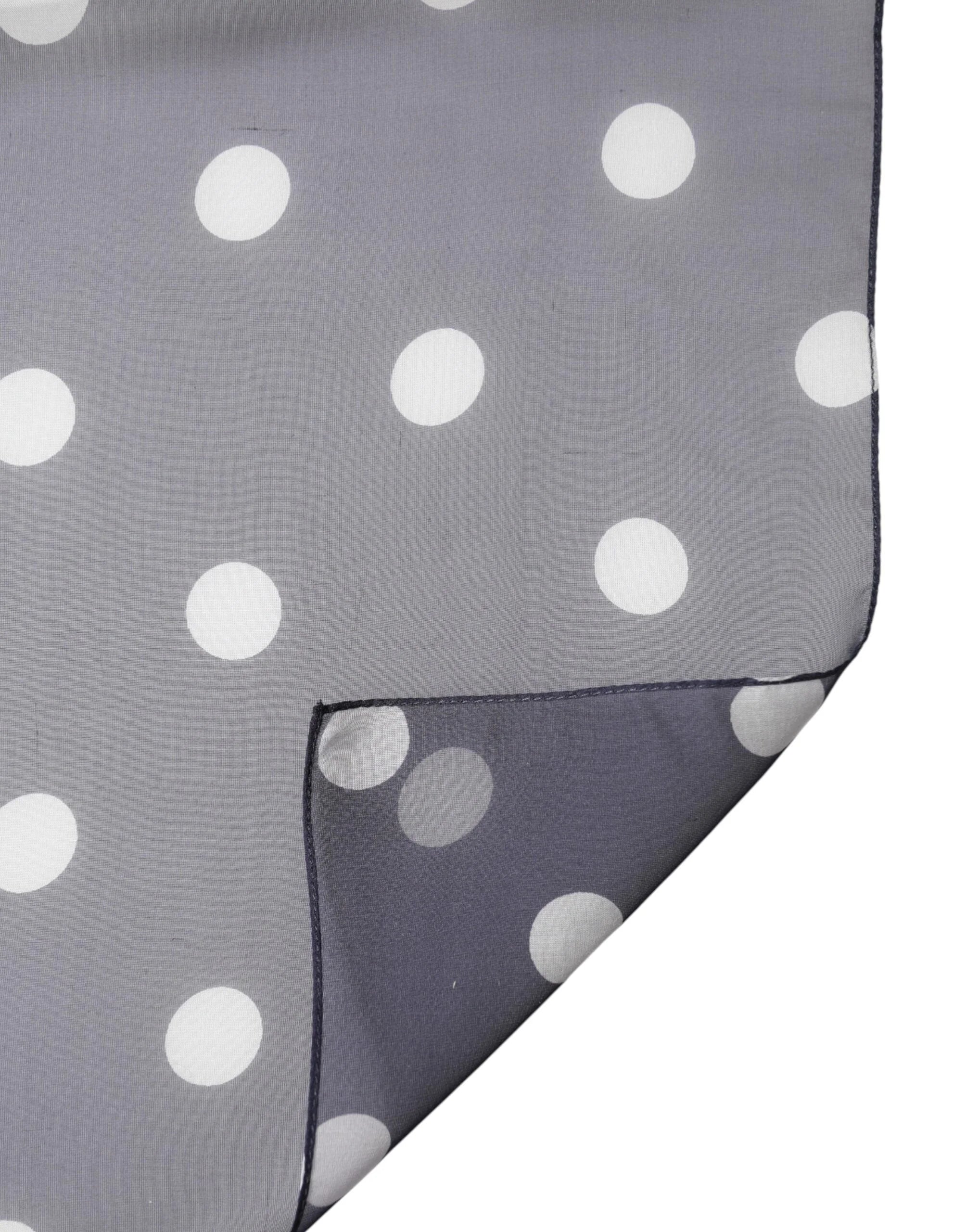 Dolce & Gabbana Blue Polka Dot Silk Neck Wrap Shawl 205cm x 132cm Scarf