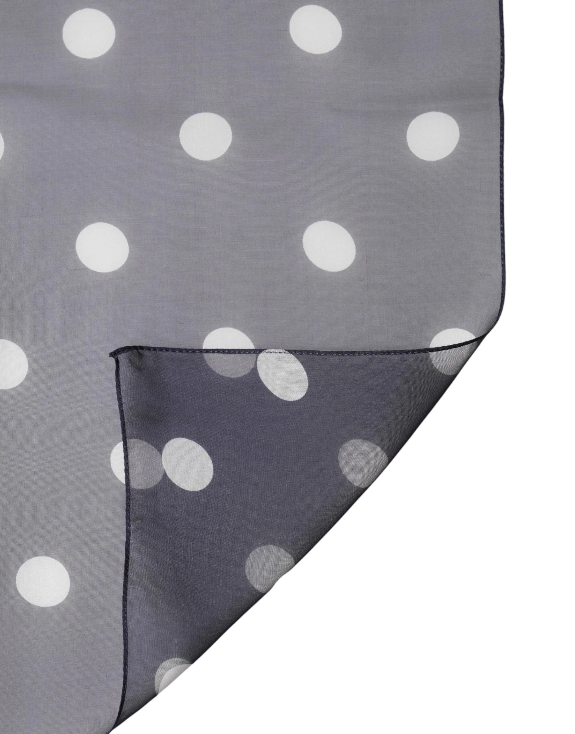 Dolce & Gabbana Blue Polka Dot Silk Square Foulard 91.5cm x 89.5cm Scarf