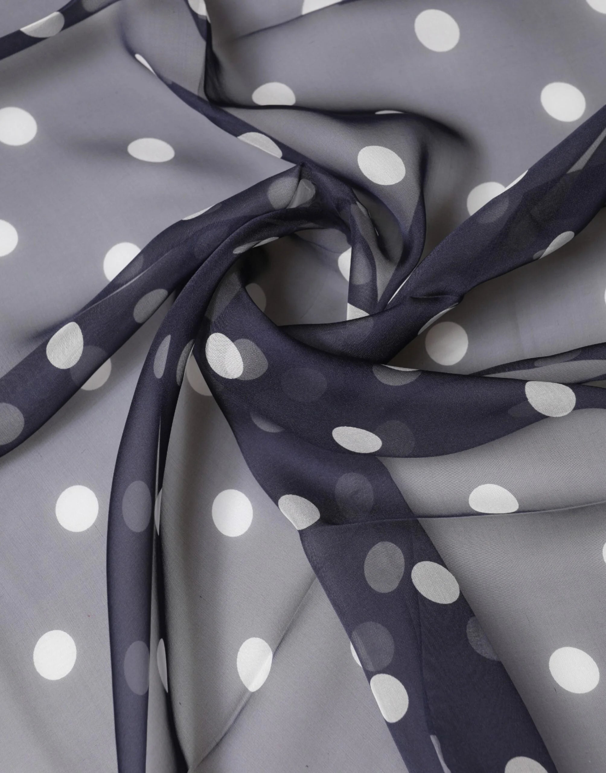 Dolce & Gabbana Blue Polka Dot Silk Square Foulard 91.5cm x 89.5cm Scarf