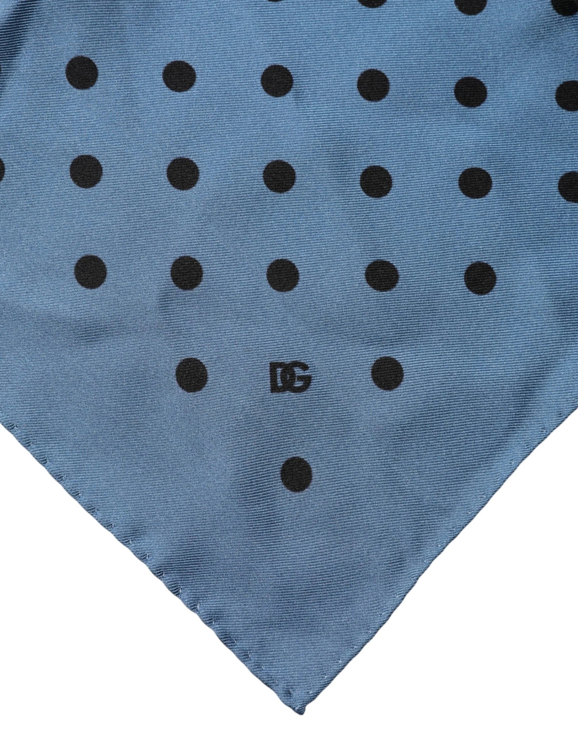 Dolce & Gabbana Blue Polka Dot Square Handkerchief Scarf