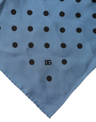 Dolce & Gabbana Blue Polka Dot Square Handkerchief Scarf