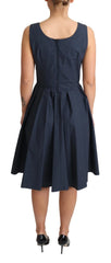 Dolce & Gabbana Blue Polka Dotted Cotton A-Line Dress - IT42|M - Dresses