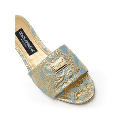 Dolce & Gabbana Blue Polyester Slippers - EU38.5/US8.5