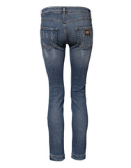 Dolce & Gabbana Blue PRETTY Tattered Skinny Denim Jeans - IT36|XXS - Jeans