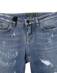 Dolce & Gabbana Blue PRETTY Tattered Skinny Denim Jeans - IT36|XXS - Jeans