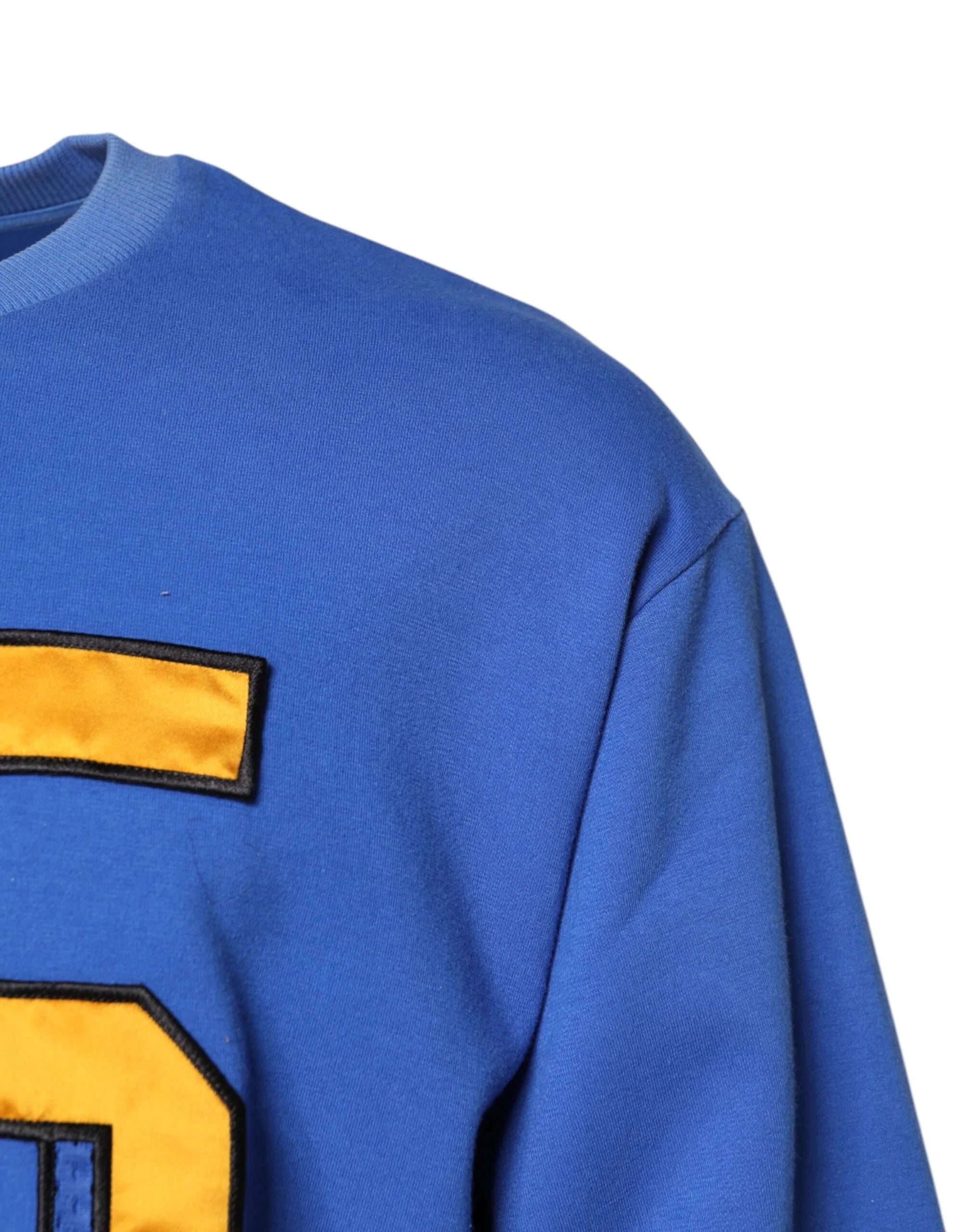 Dolce & Gabbana Blue Printed Cotton Cropped Crew Neck T-shirt - IT50 | L - T-Shirts