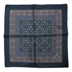 Dolce & Gabbana Blue Printed Silk Square Men Foulard Scarf - Scarves & Shawls