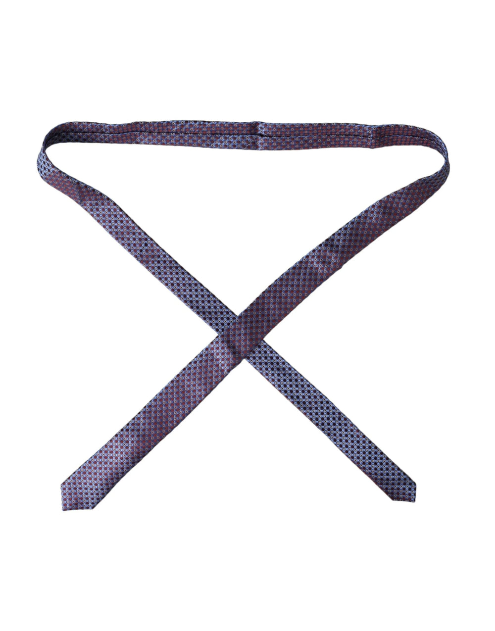 Dolce & Gabbana Blue Purple Patterned Silk Adjustable Men Tie - Neckties