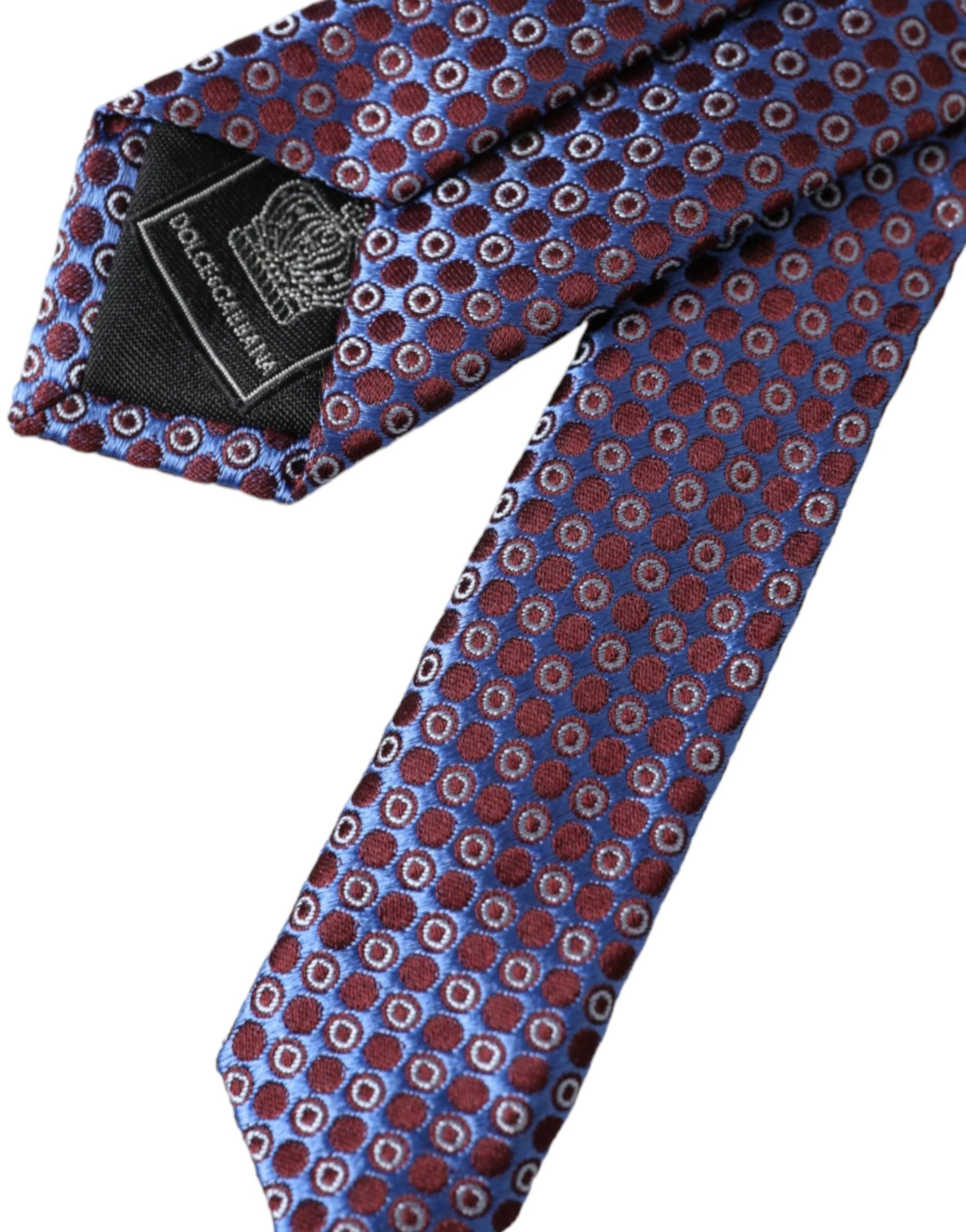 Dolce & Gabbana Blue Purple Patterned Silk Adjustable Men Tie - Neckties