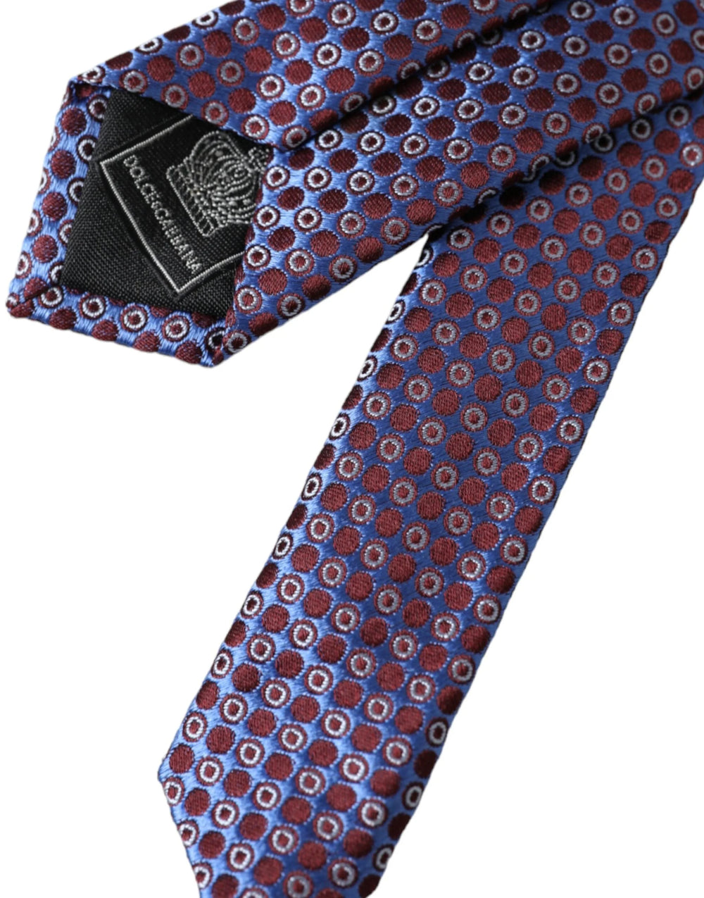 Dolce & Gabbana Blue Purple Patterned Silk Adjustable Men Tie - Neckties