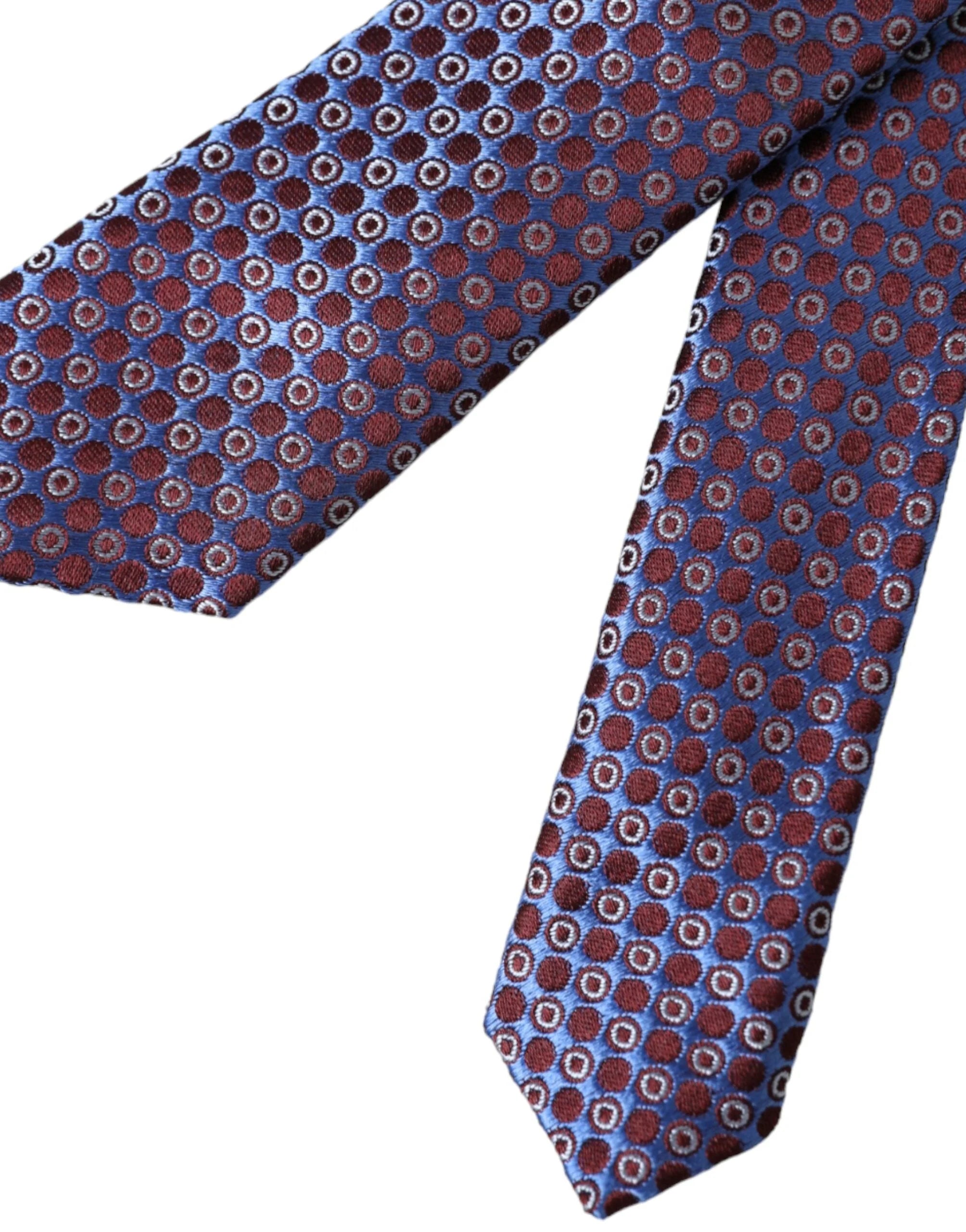 Dolce & Gabbana Blue Purple Patterned Silk Adjustable Men Tie - Neckties