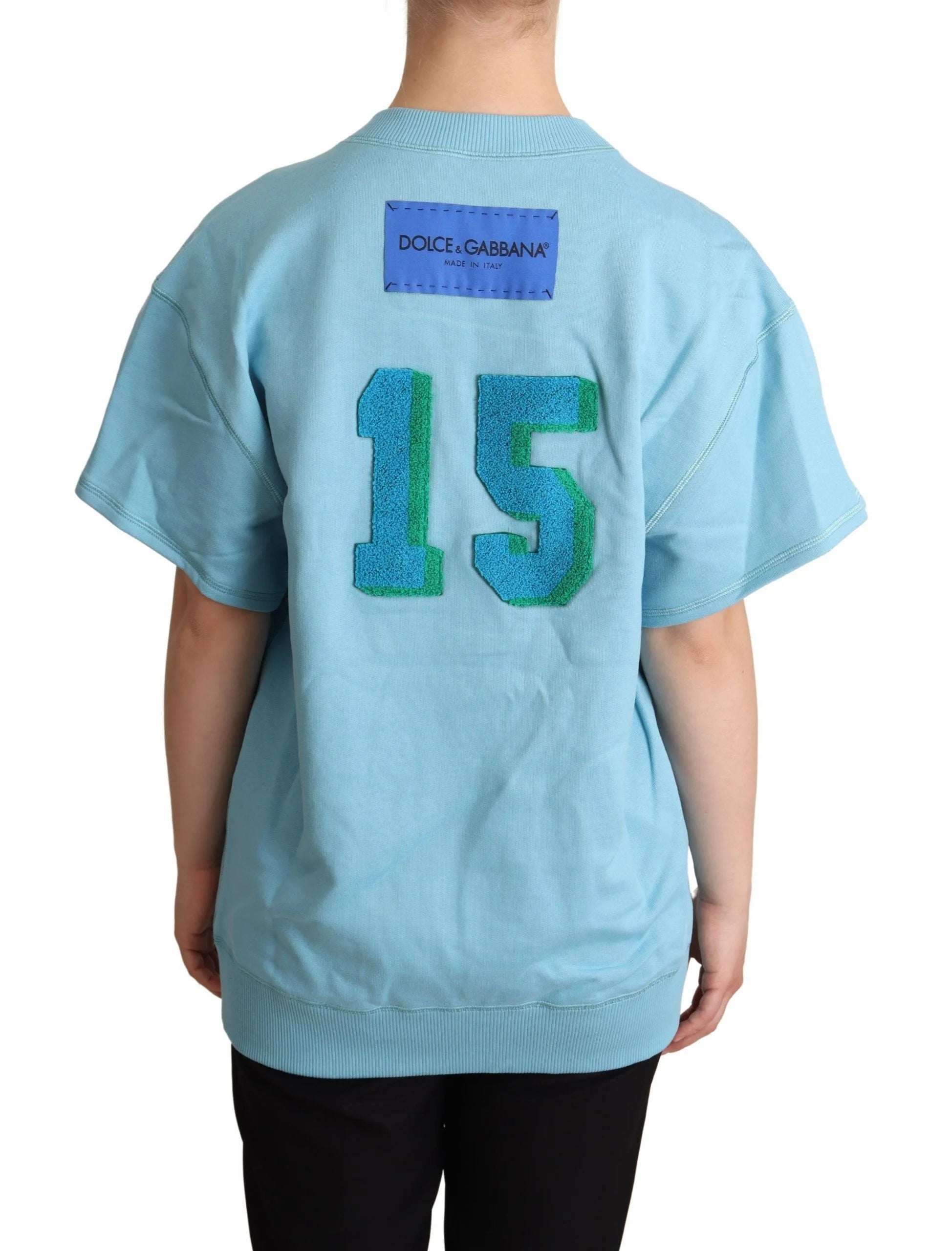 Dolce & Gabbana BLue Queen Of Hearts Card Sweater T-shirt - IT42|M - Sweaters