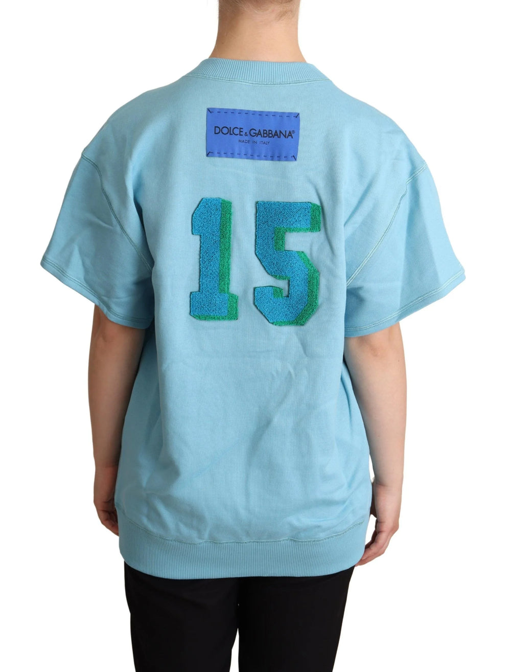 Dolce & Gabbana BLue Queen Of Hearts Card Sweater T-shirt - IT42|M - Sweaters