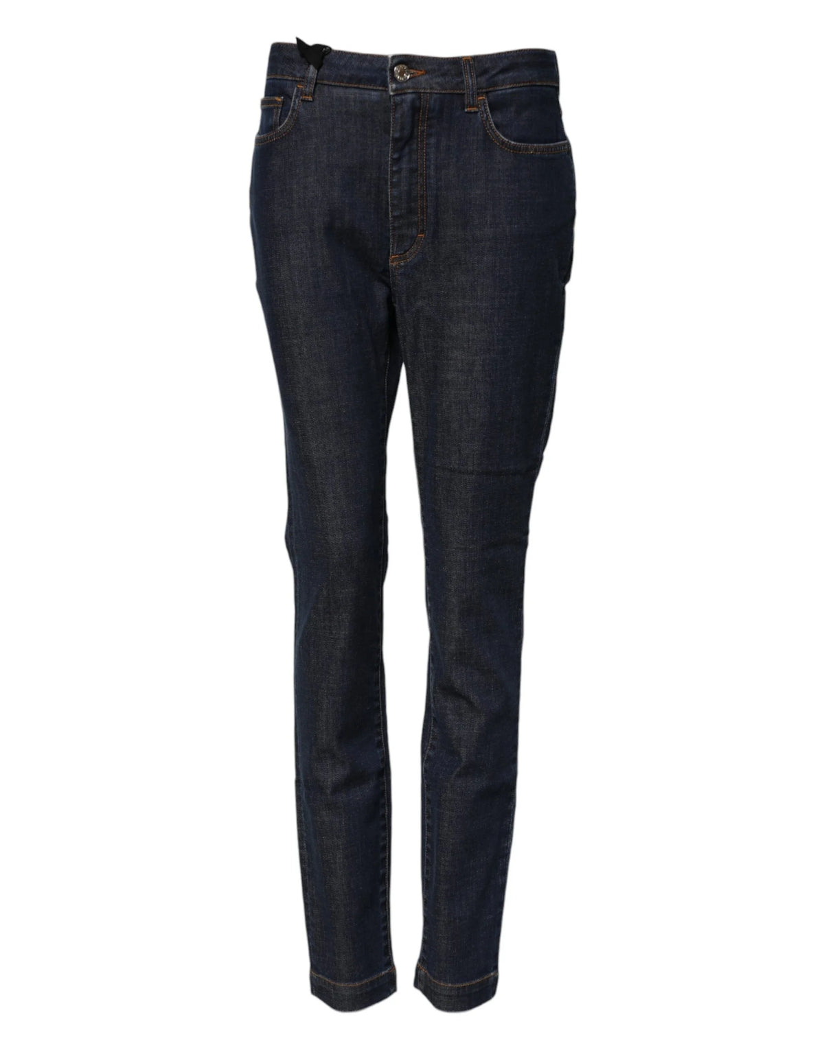 Dolce & Gabbana Blue Queen Patch AUDREY Mid Waist Denim Jeans - Jeans