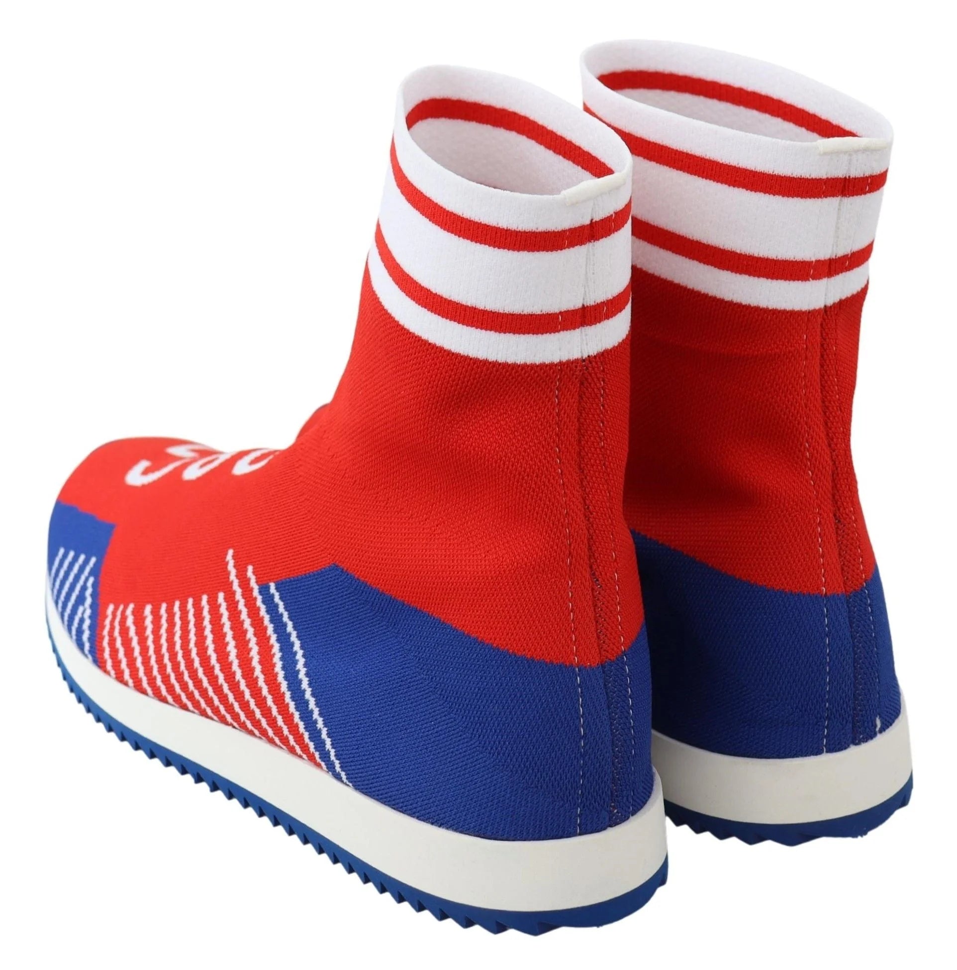 Dolce & Gabbana Blue Red Sorrento Logo Sneakers Socks Shoes - Sneakers