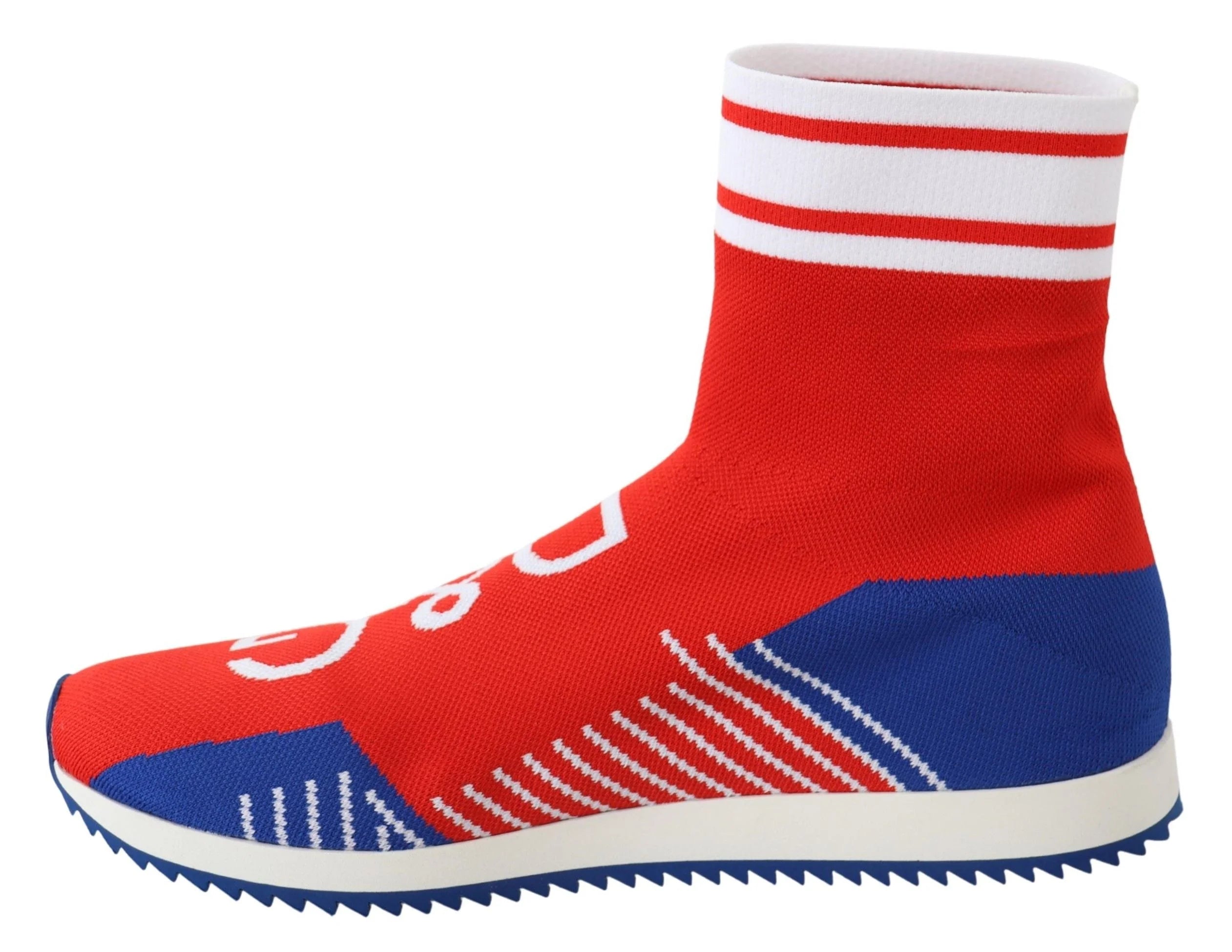 Dolce & Gabbana Blue Red Sorrento Logo Sneakers Socks Shoes - Sneakers
