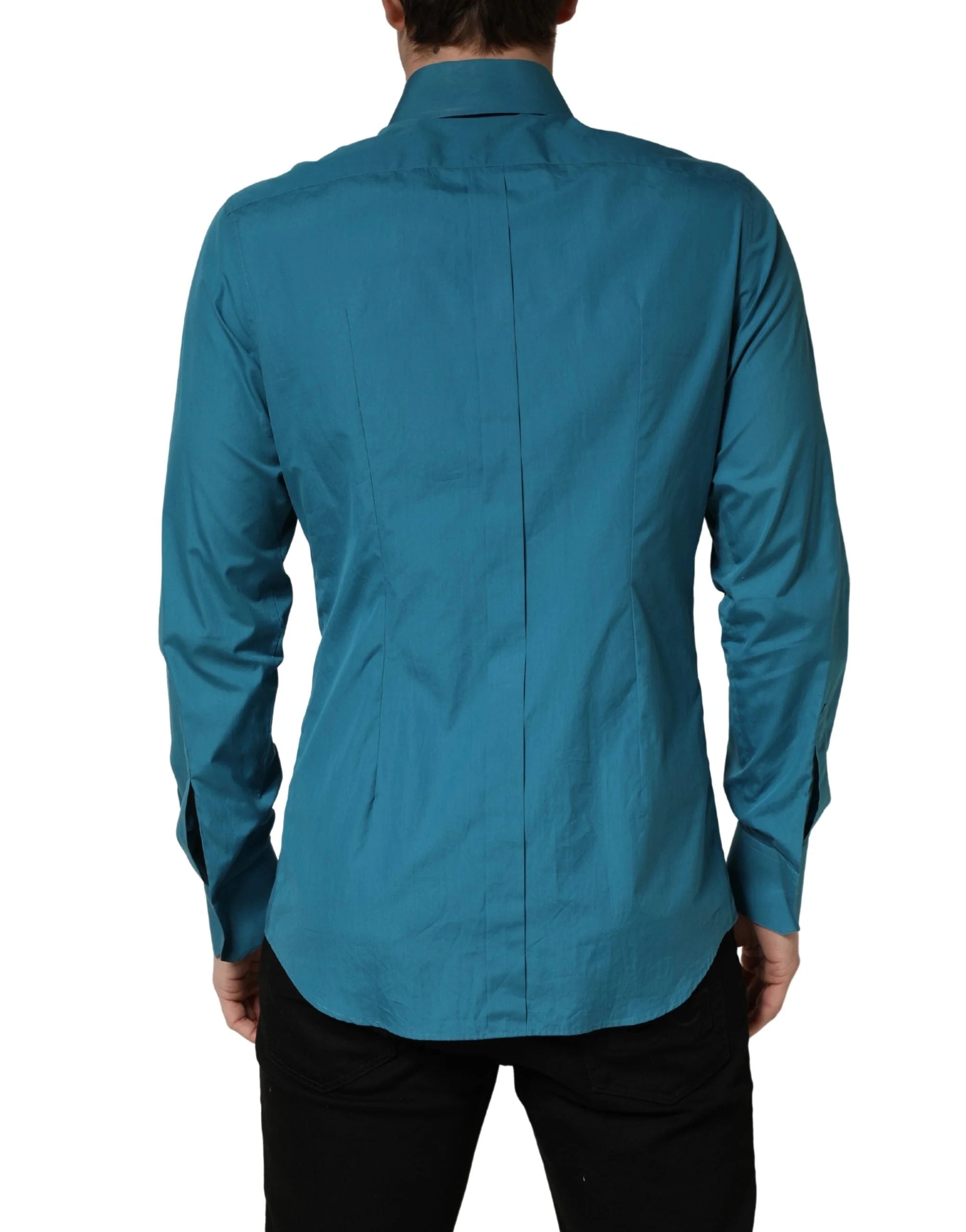 Dolce & Gabbana Blue SARTORIA Long Sleeve Cotton Dress Shirt - IT40 | M