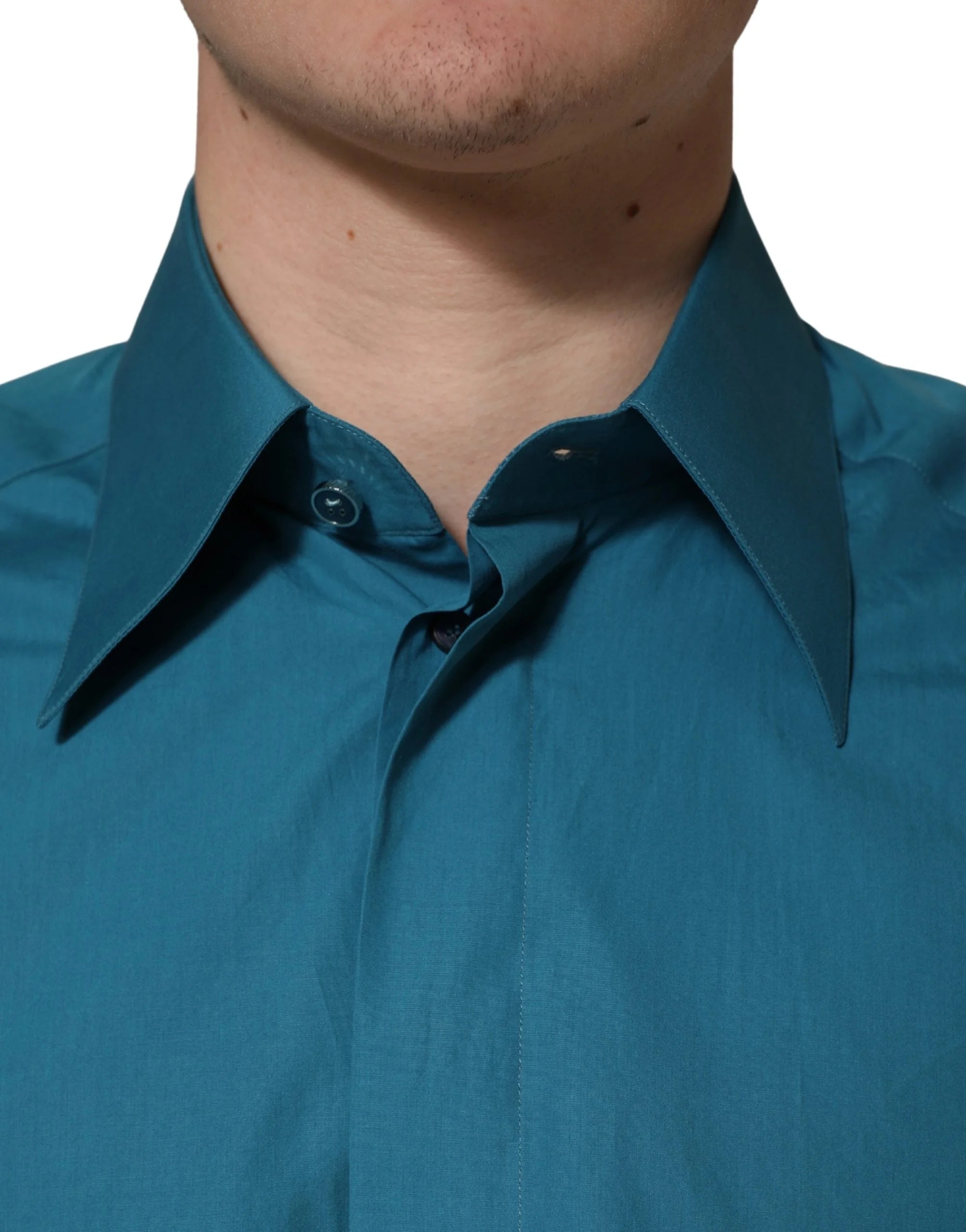 Dolce & Gabbana Blue SARTORIA Long Sleeve Cotton Dress Shirt - IT40 | M