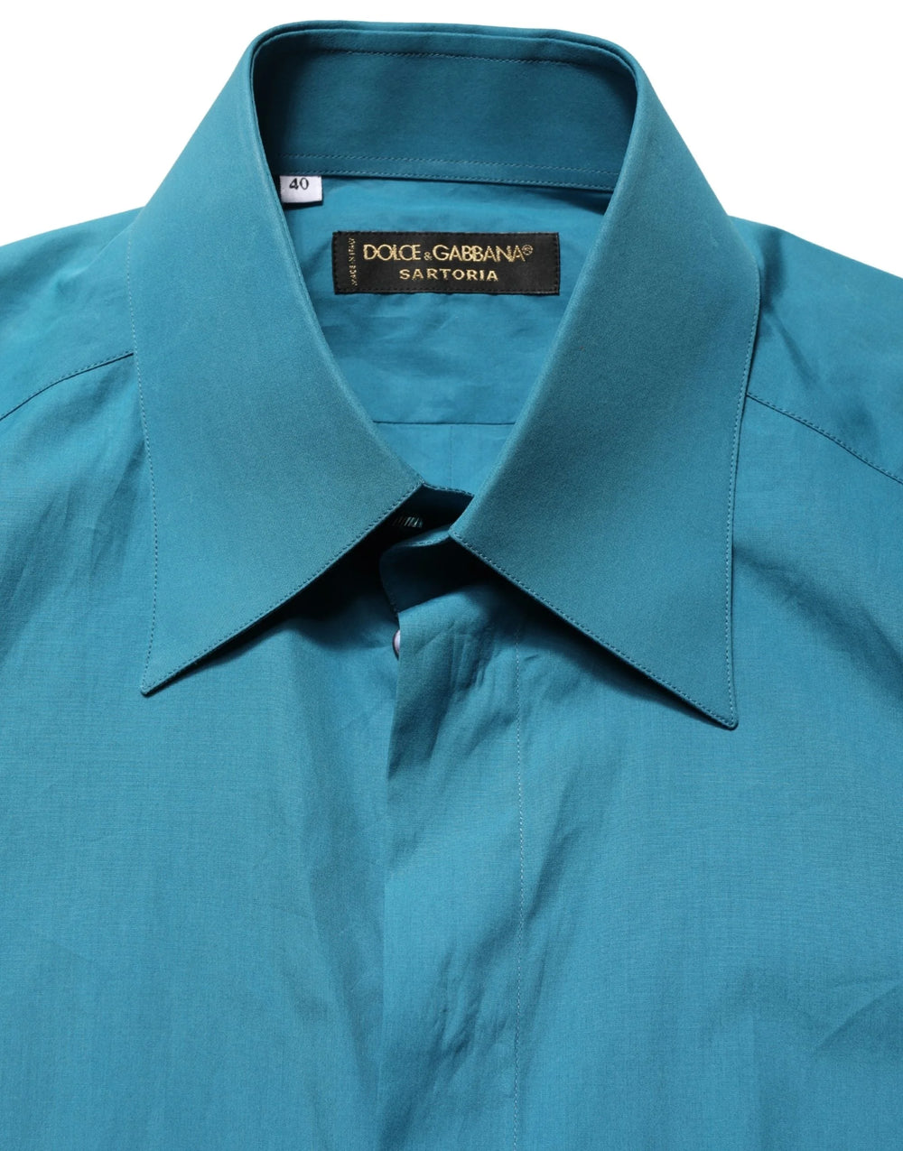 Dolce & Gabbana Blue SARTORIA Long Sleeve Cotton Dress Shirt - IT40 | M
