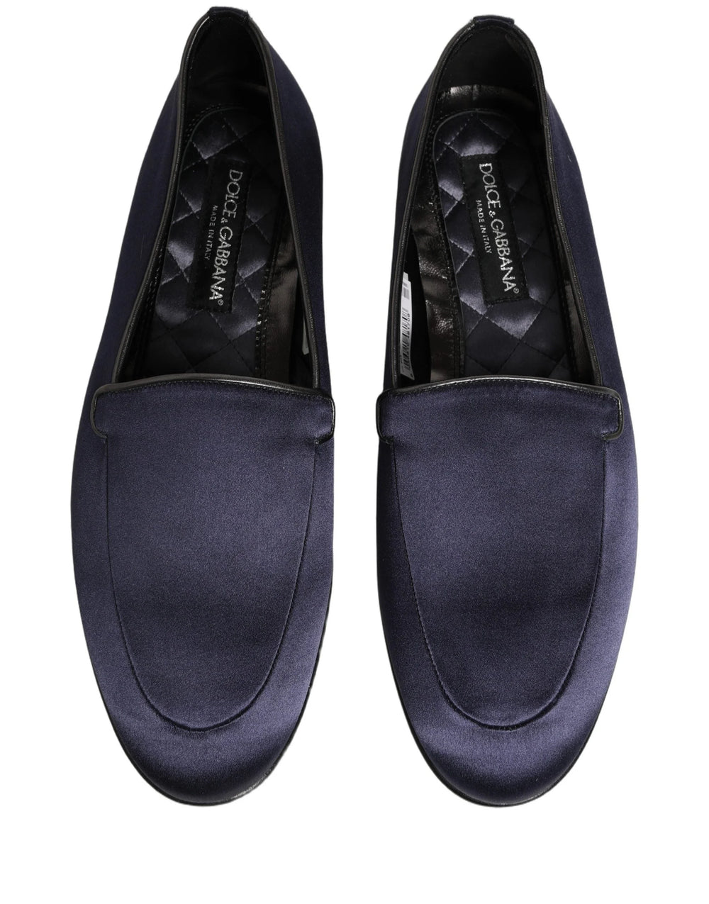 Dolce & Gabbana Blue Satin Logo Slip On Flats Loafers Shoes - EU42/US9