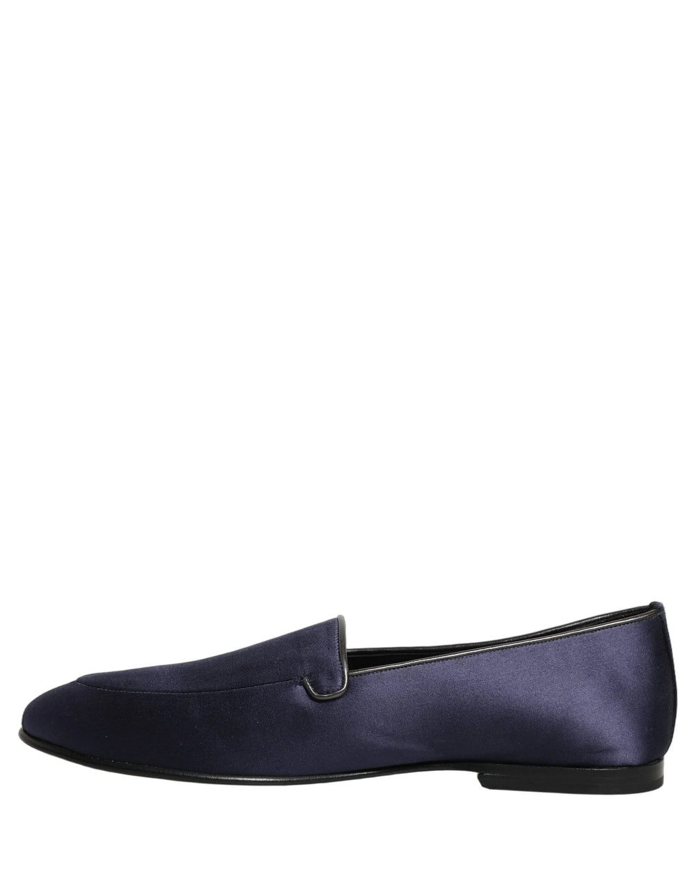 Dolce & Gabbana Blue Satin Logo Slip On Flats Loafers Shoes - EU42/US9