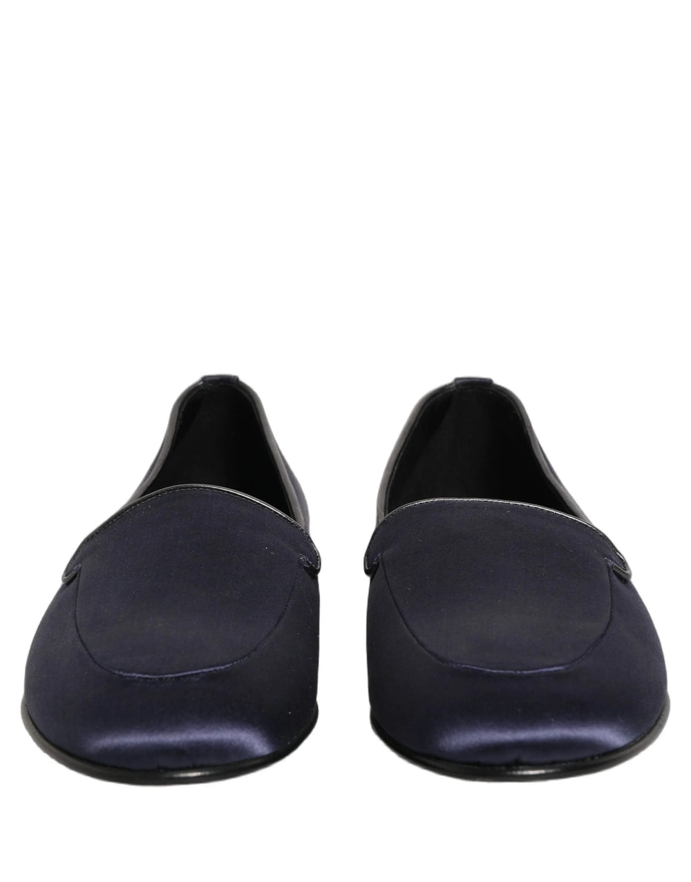 Dolce & Gabbana Blue Satin Logo Slip On Flats Loafers Shoes - EU42/US9