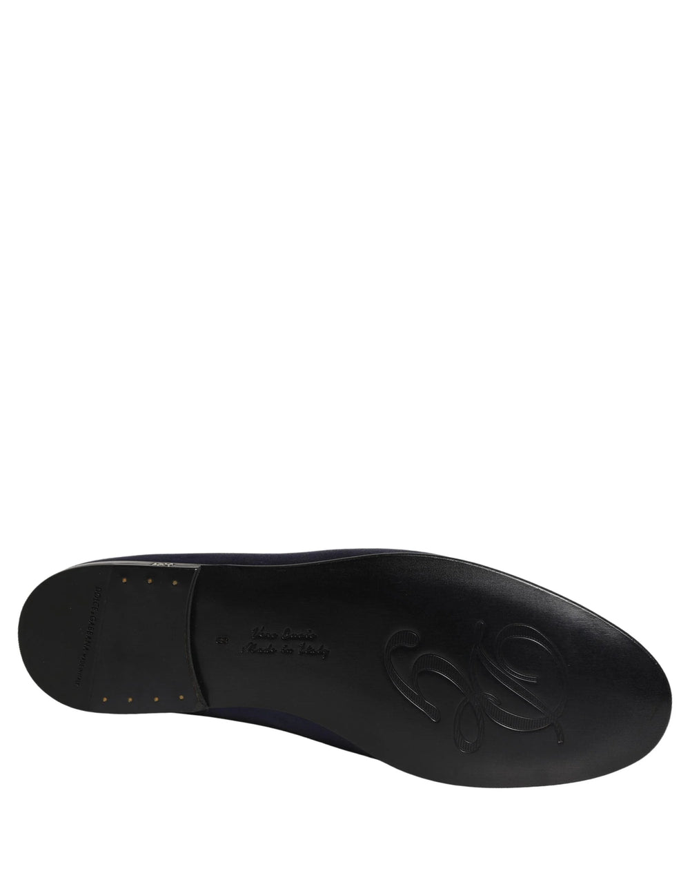 Dolce & Gabbana Blue Satin Logo Slip On Flats Loafers Shoes - EU42/US9